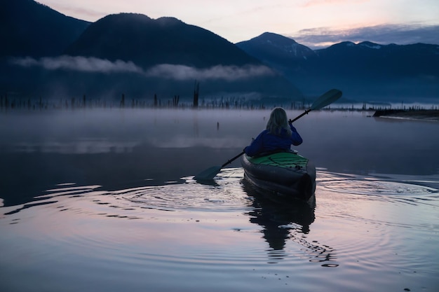 Kayaking in a Lake