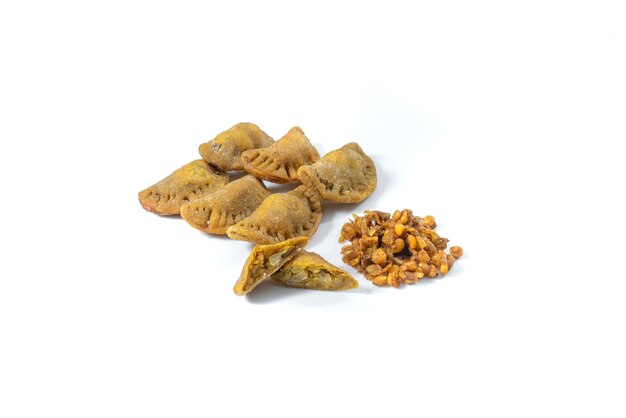 Kebbeh Pumpkin empanadillas on white background