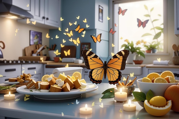 Kitchen Magic Butterfly Adds Enchantment to Scene