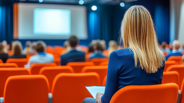 Foto un evento di condivisione delle conoscenze si è tenuto in una moderna sala conferenze nel pomeriggio