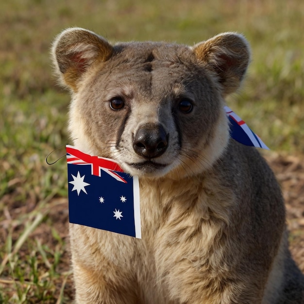 Photo a koala with a tag that says a kangaroo on it