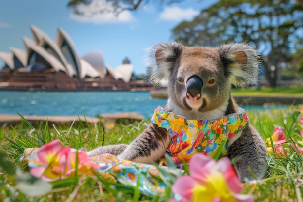 Photo koalas colorful picnic in sydney