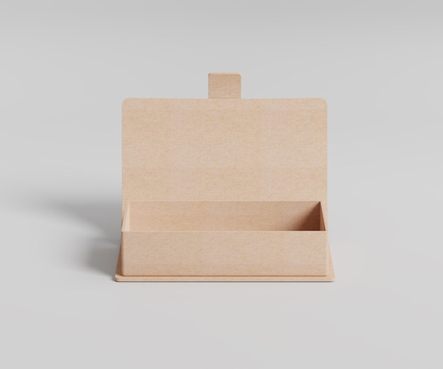 Kraft square box with an open lid