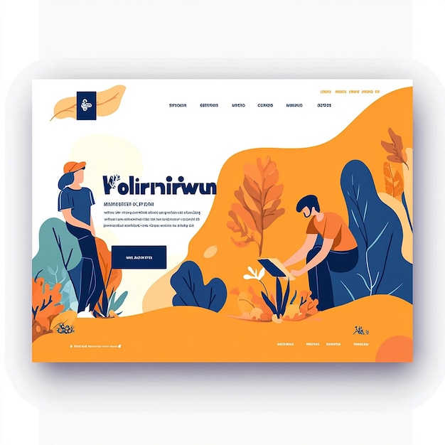 Photo landing page template layout of a volunteer