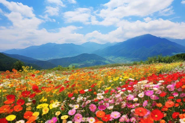 Photo landscape flower field grassland