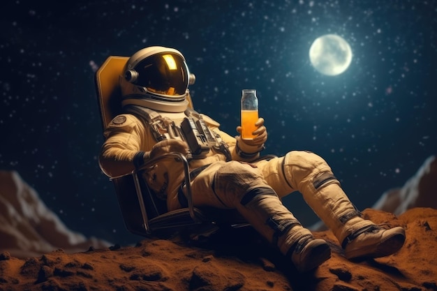 Lifestyle of an astronaut on another planet Generative AI