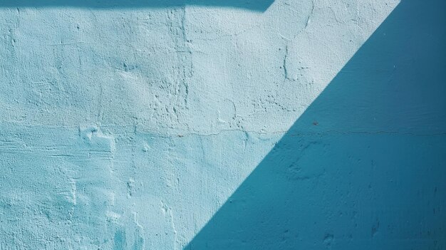 Photo a light blue concrete wall with a shadow cast from above