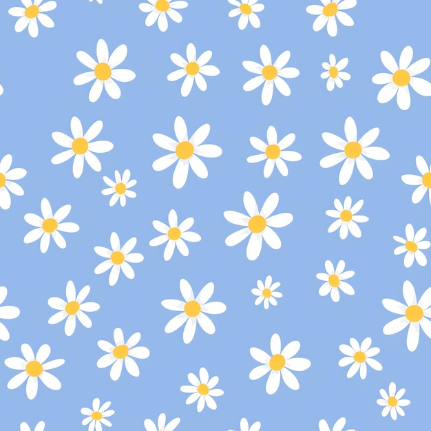 light blue daisy seamless background