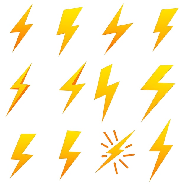 Photo lightning vector illustration electricity vector thunderbolt vector lightning bolt vector electr