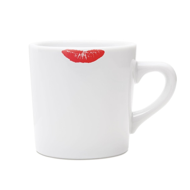 Photo lipstick on a coffee cup