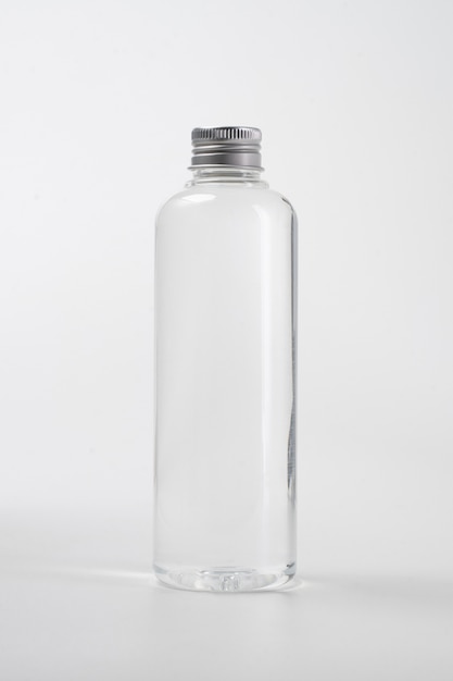 Liquid product on blank plastic container bottle