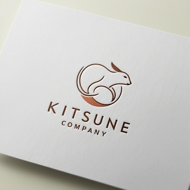 Photo logo modern minimalist mockup kitsune