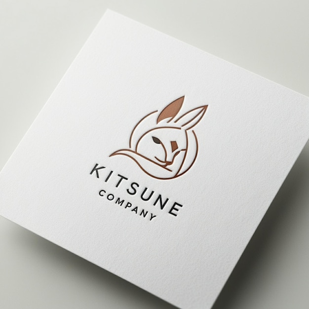 Photo logo modern minimalist mockup kitsune