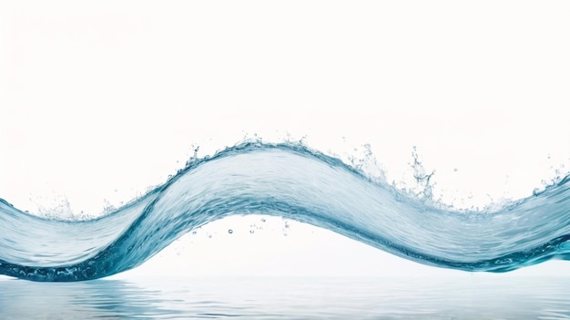 Photo luid dynamics captured elegant water wave illustration on white background