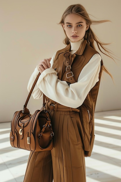 Foto borsa da donna di lusso isolata su uno sfondo bianco