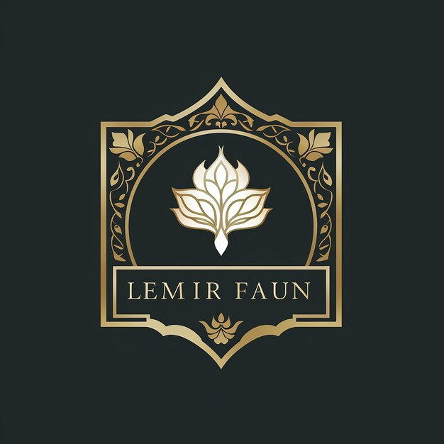 Photo luxury flower lotus logo design concept