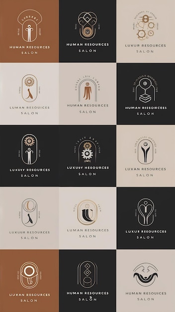 Photo luxury hr salon logo collection