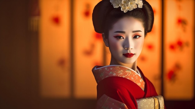 Maiko Geisha Portrait in Gion Generative AI