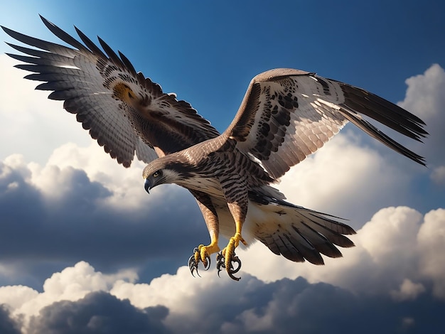 Majestic hawk soars in the sky embracing freedom and beauty