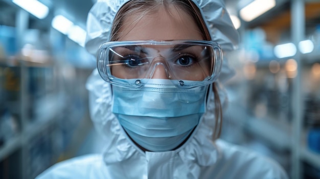 Man Wearing Mask and Goggles