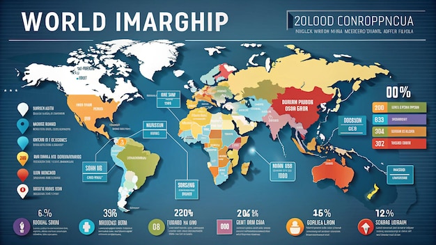 Photo a map of the world that shows the worlds largest map