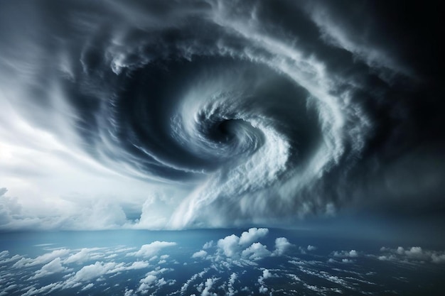 Massive Swirling Clouds of a Hurricane tornado Hurricane or tropical storm wind