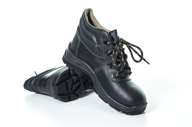 Photo men's work shoes on with background
