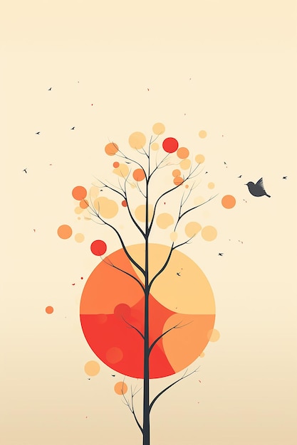 Photo minimal creative spring design for a poster