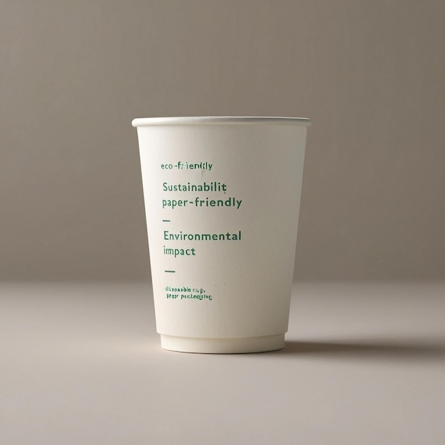 Foto design di coppe di carta minimalista, elegante ed eco-friendly