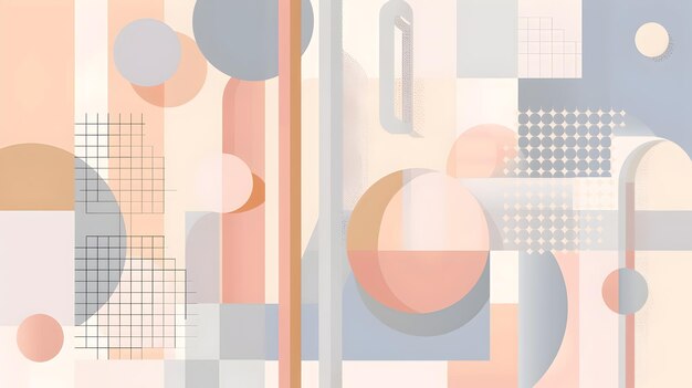 Photo minimalist geometric abstract composition in pastel tones