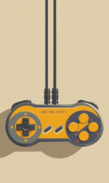 Foto design grafico minimalista di un controller retro per videogiochi