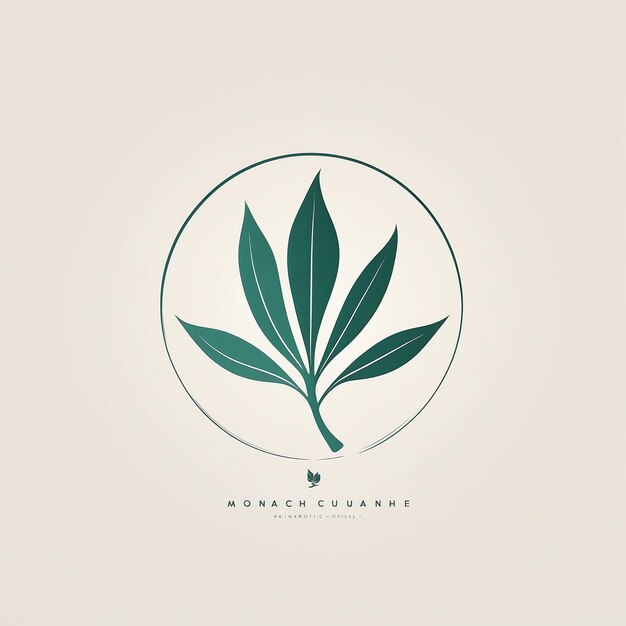 Photo minimalist leaf logo design