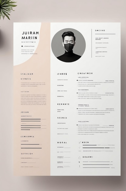 Photo minimalist resume image with stylish design