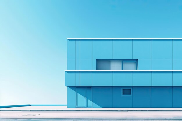 Photo minimalistic architecture facades blue background