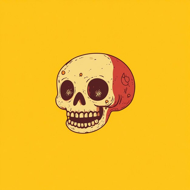 Photo minimalistic flat vector style of a toony mexican skull chaos 10 quality 05 v 61 job id af0a925fb4e3