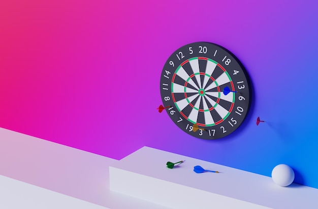 Missed target on the gradient background. 3d render