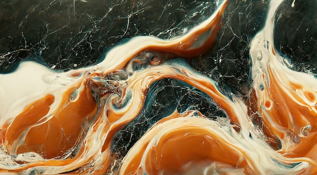 Mixing acrylic paint liquid paint abstract background Beautiful marble background texture marble Liquid stains of paint modern fluid background fluid art 3D illustration