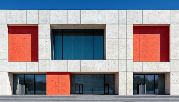 Photo modern building with red and blue accents