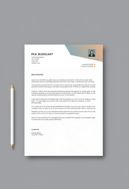 Photo modern business letterhead template