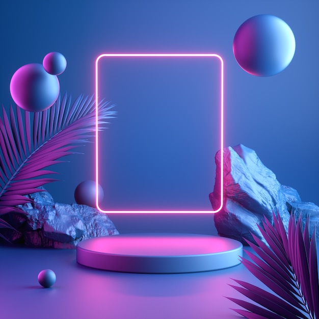 Modern colourful mockup display