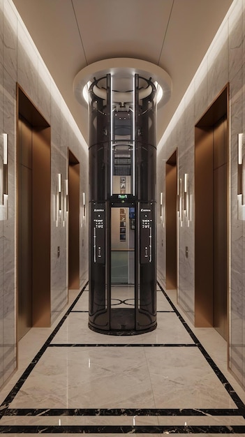 Photo modern elevator in apartment building hall