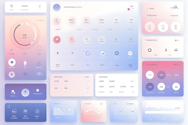 Photo modern gradient ui kit for apps mode generator