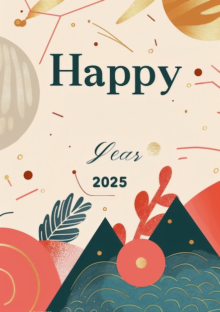 Photo modern new year 2025 greeting card design