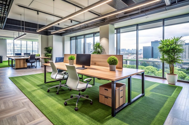 Modern openplan office interior workspace