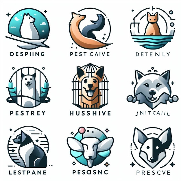 Photo modern pet brand logos