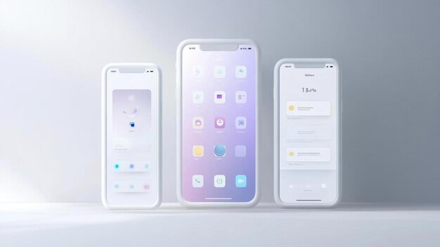 Photo modern smartphone mockup with app icons