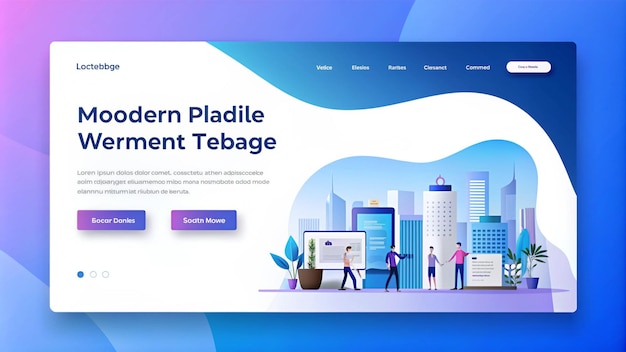 Photo modern website design template