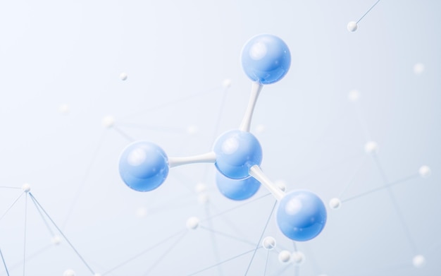 Photo molecule with biology concept background 3d rendering