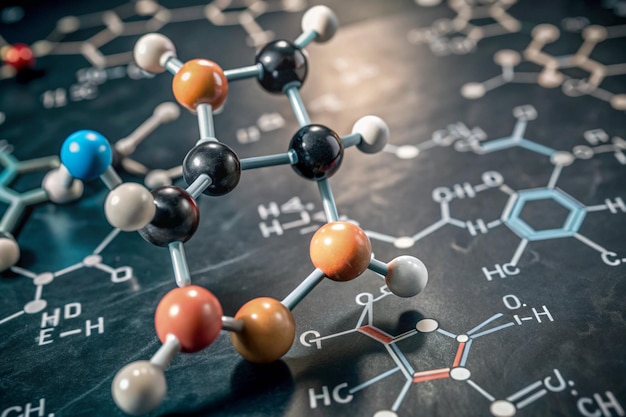 Photo mono single amino acid molecule graphic design deocaration chemistry medicine education vibe