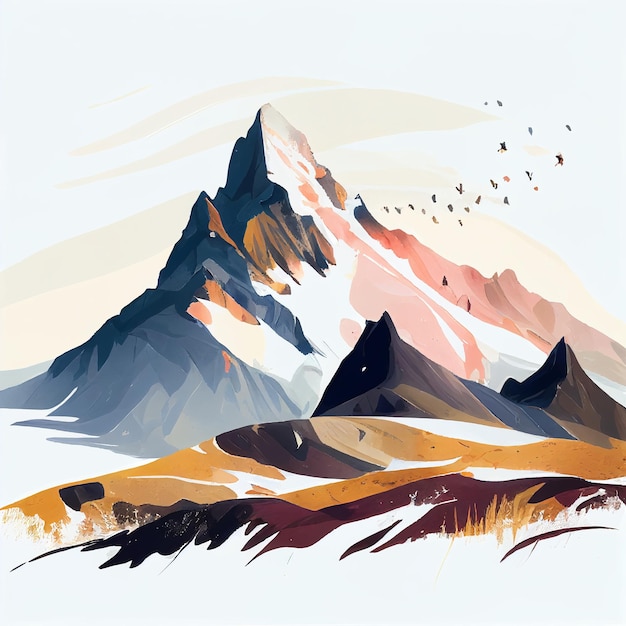 Mountains watercolor style Generative AI